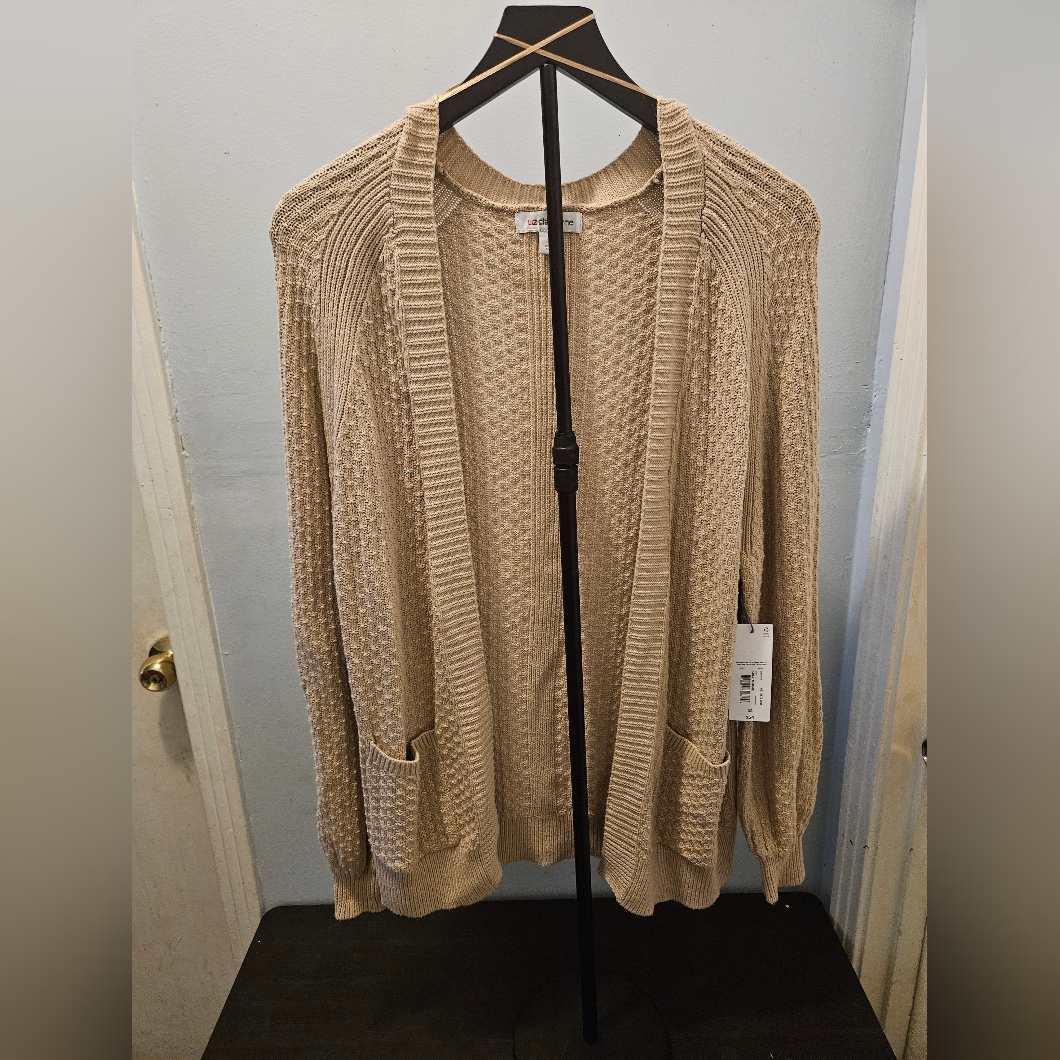 Liz Claiborne Tan Textured Cardigan